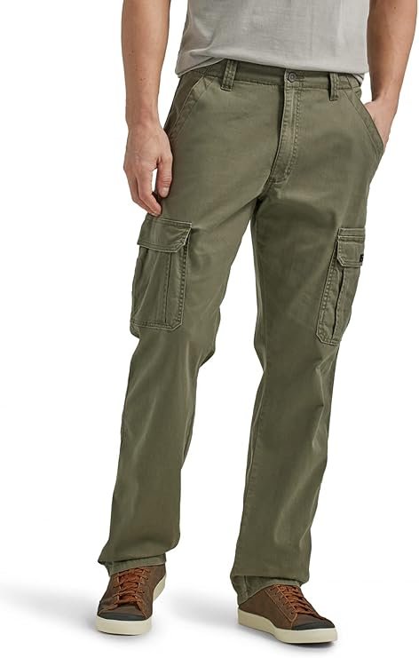 Wrangler Authentics Mens Relaxed Fit Stretch Cargo Pant