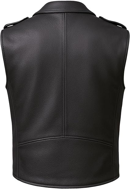 Jackets 4 Bikes Men's Classic Buffalo Leather Motorcycle Biker Vest - Image 3