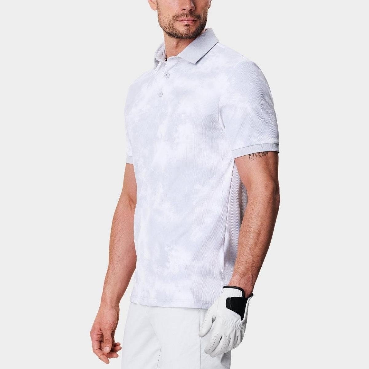 Digital Floral Print Polyester Spandex Performance Top Stylish Sporty Golf Clothing Custom Polo Shirt Golf T Shirts Men - Image 3