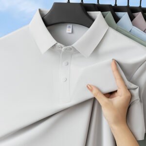 Ready to Ship Men Dry Fit Polo Shirt Custom Logo Embroidery Summer Cool Polo