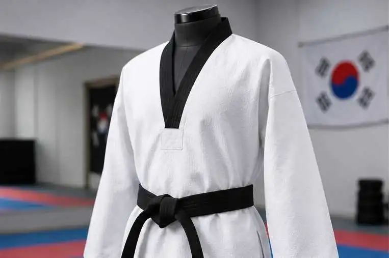 custom taekwondo dobok display