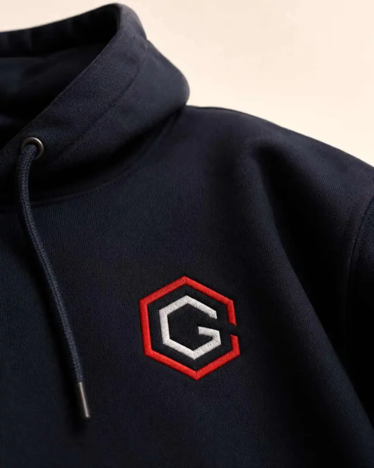 Heavyweight fleece hoodie with embroidered logo