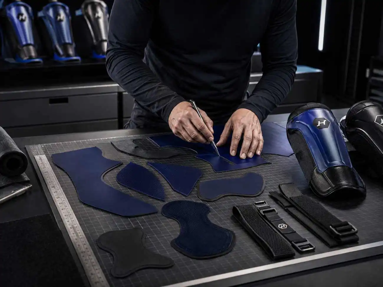custom-shin-guard-pattern-cutting