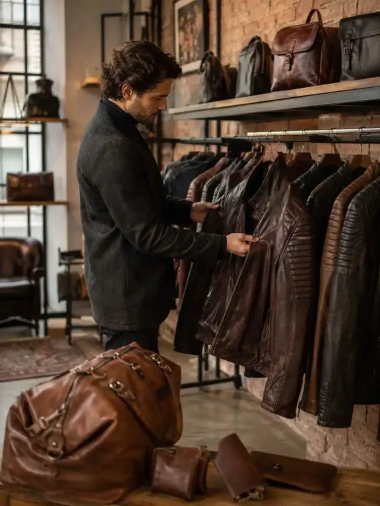 Full grain leather garments and goods range